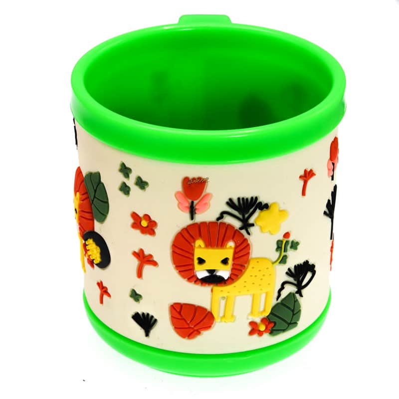 لیوان سیلیکونی کوچک سبز طرح حیوانات (1)