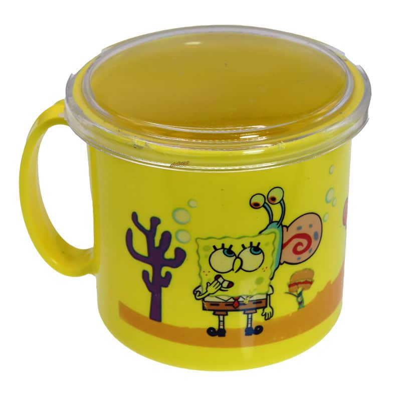 لیوان لبه دار زرد طرح باب اسفنجی Home&amp;School