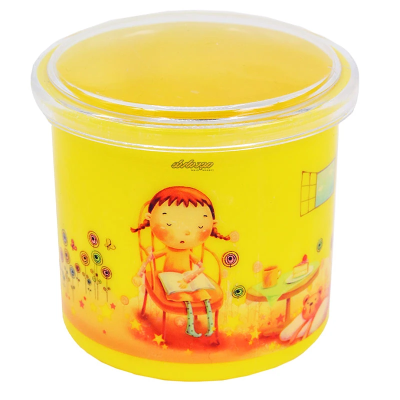 لیوان لبه دار زرد طرح دختر کتاب خوان Home&amp;School (2)