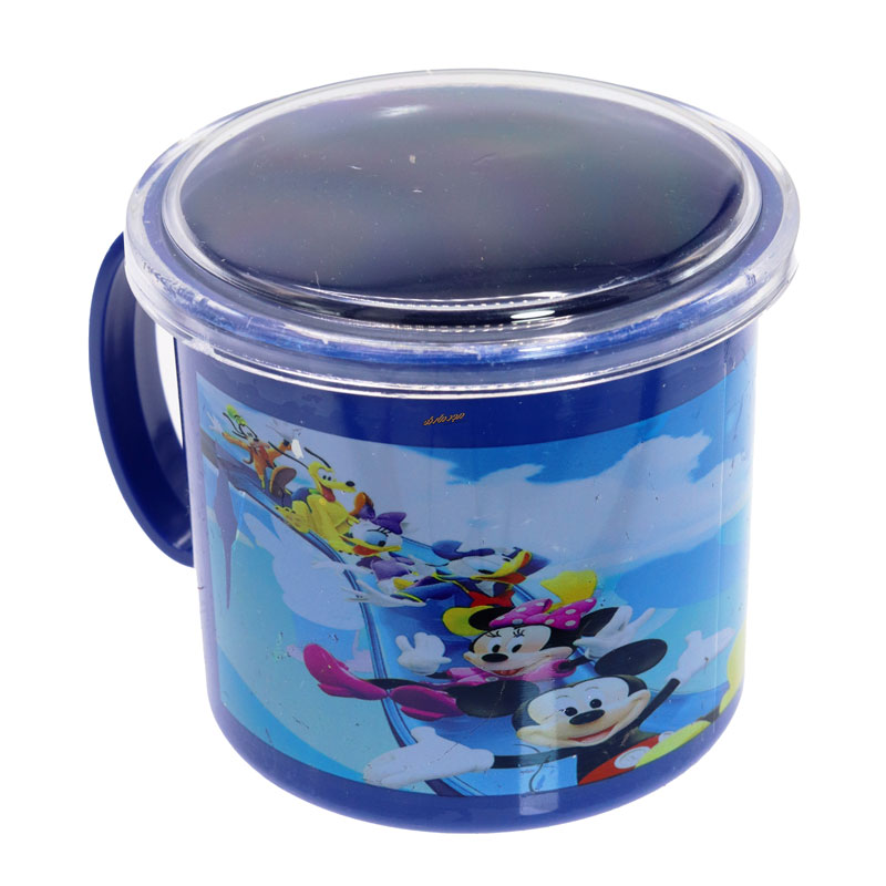 لیوان لبه دار آبی طرح میکی موس Home&amp;School