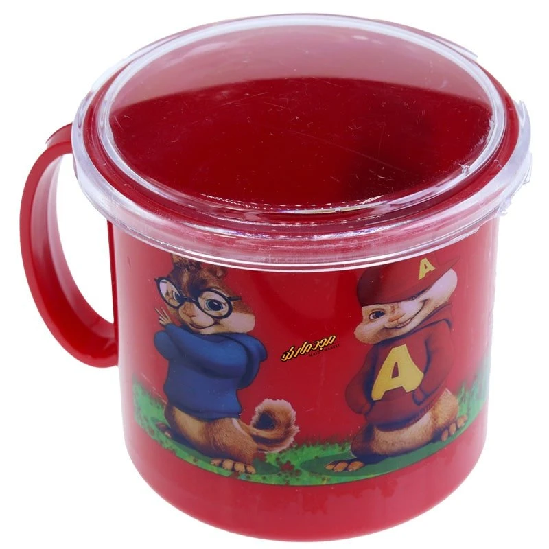 لیوان لبه دار قرمز طرح سنجاب Home&School (3)