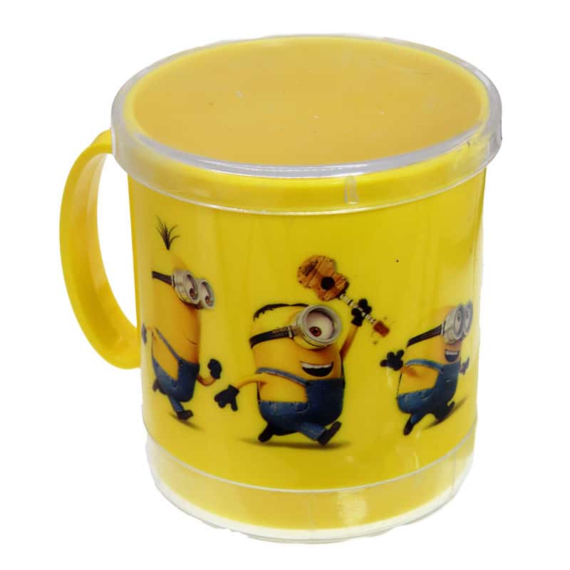 لیوان دو تیکه زرد طرح مینیون های خوشحال Home&School (1)