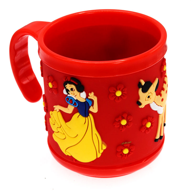 لیوان سیلیکونی کوچک قرمز طرح سفید برفی