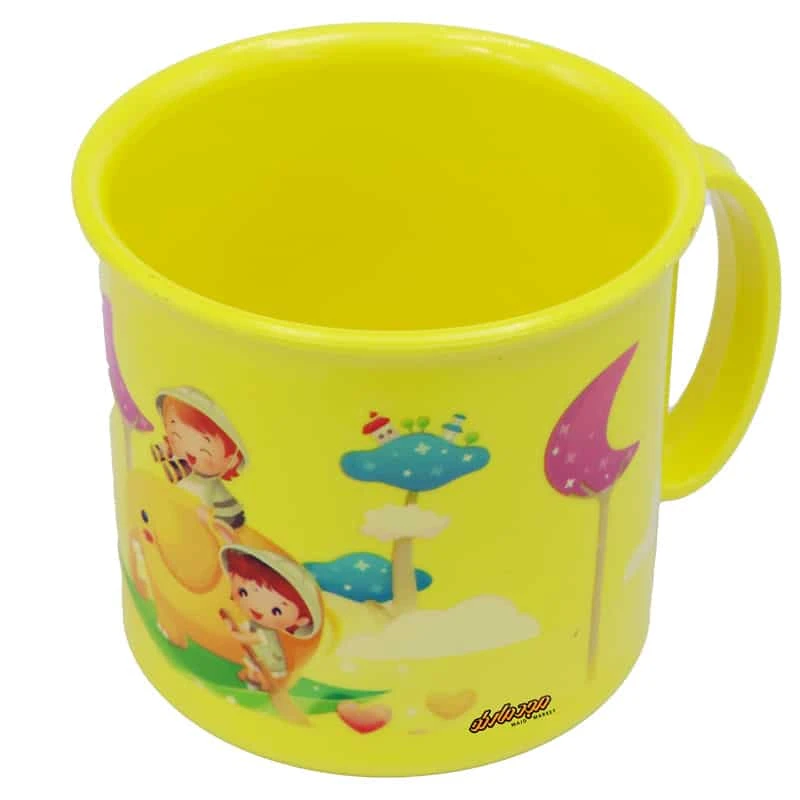 لیوان لبه دار زرد طرح فیل Home&School