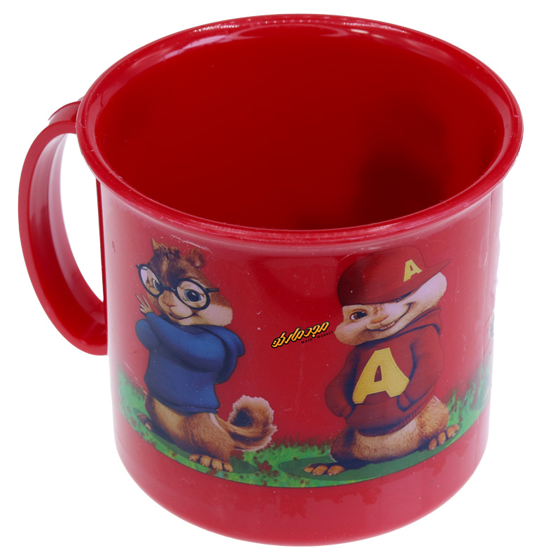 لیوان لبه دار قرمز طرح سنجاب Home&amp;School