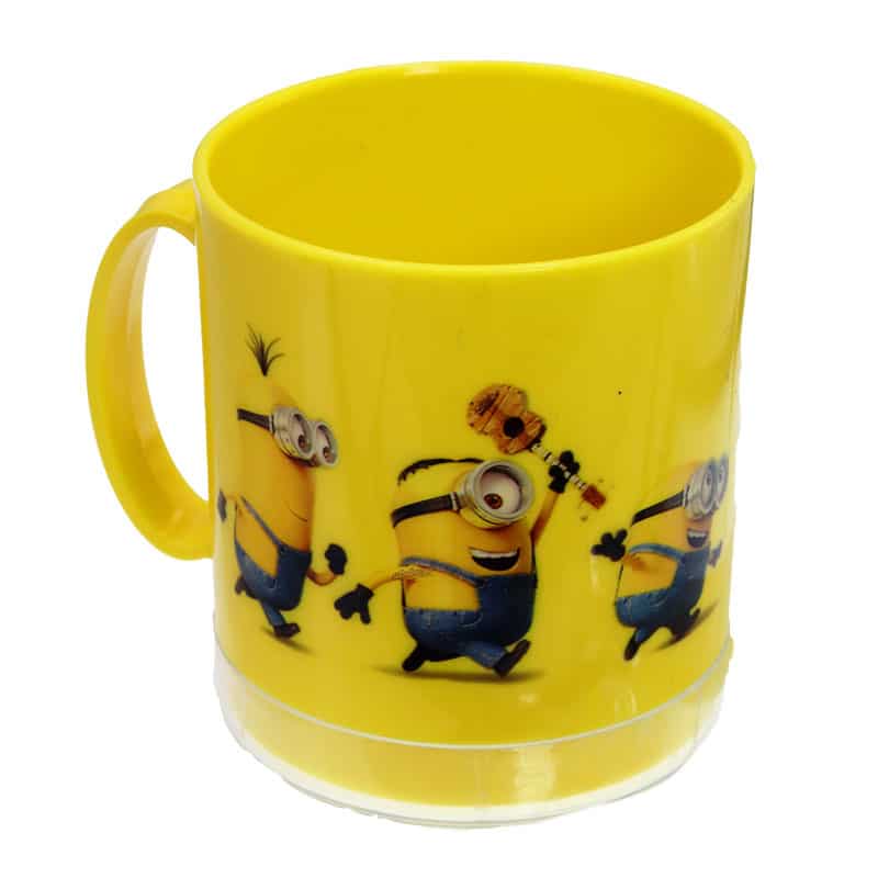 لیوان دو تیکه زرد طرح مینیون های خوشحال Home&amp;School