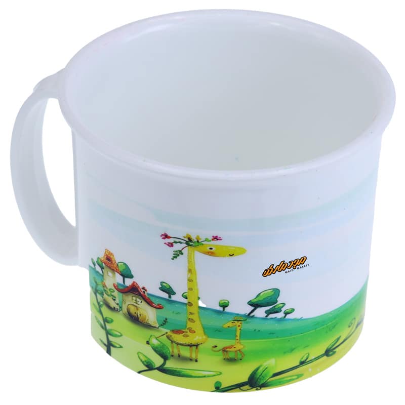 لیوان لبه دار سفید طرح زرافه Home&amp;School