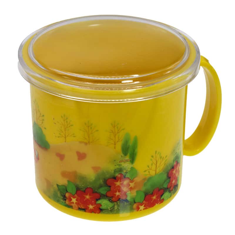 لیوان لبه دار زرد طرح دختر و جنگل Home&School (3)