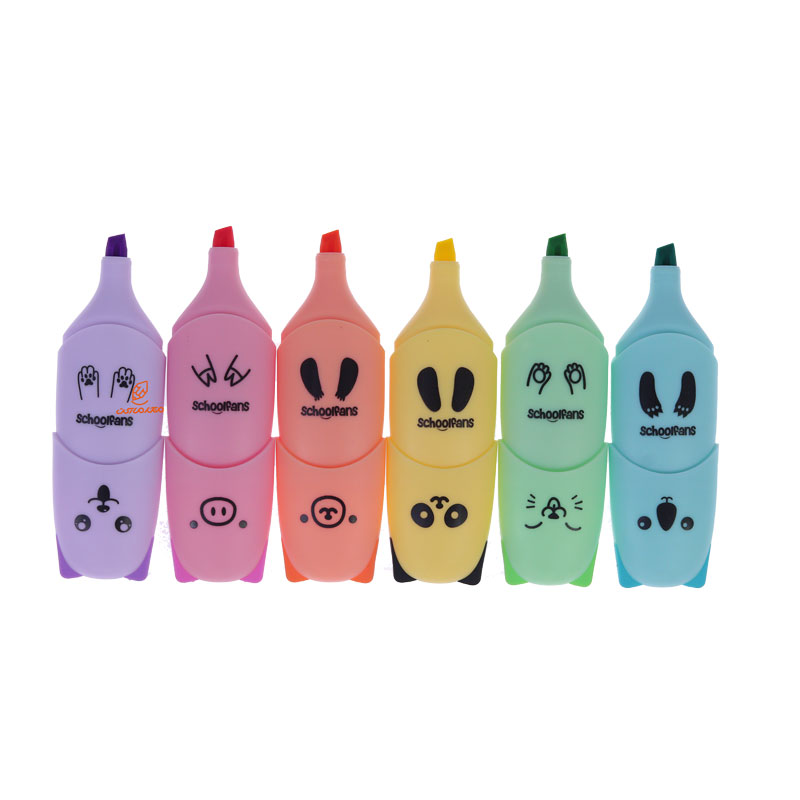 ماژیک علامت گذار مینی طرح حیوانات 6 رنگ پاستلی اسکول فنس 92314