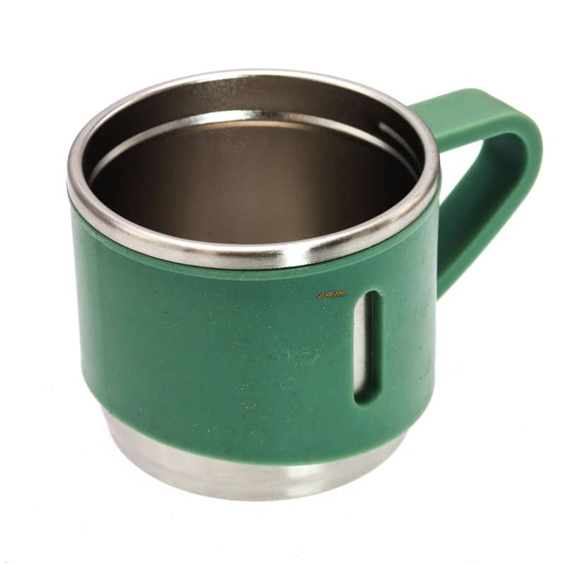 لیوان استیل سبز دسته دار (1)