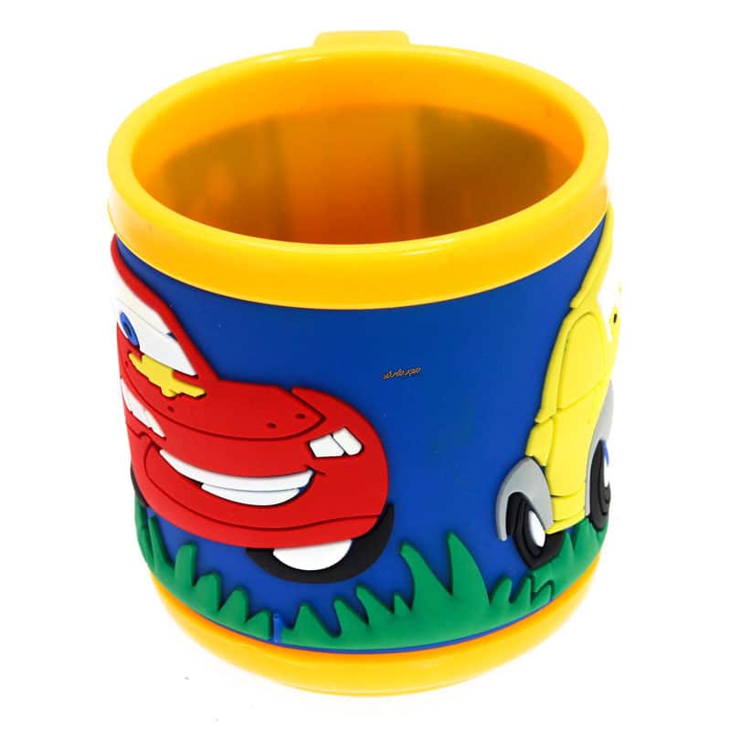 لیوان سیلیکونی کوچک آبی نارنجی طرح مک کویین (2)