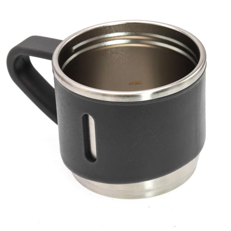 لیوان استیل مشکی دسته دار