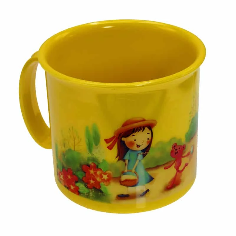 لیوان لبه دار زرد طرح دختر و جنگل Home&School (2)