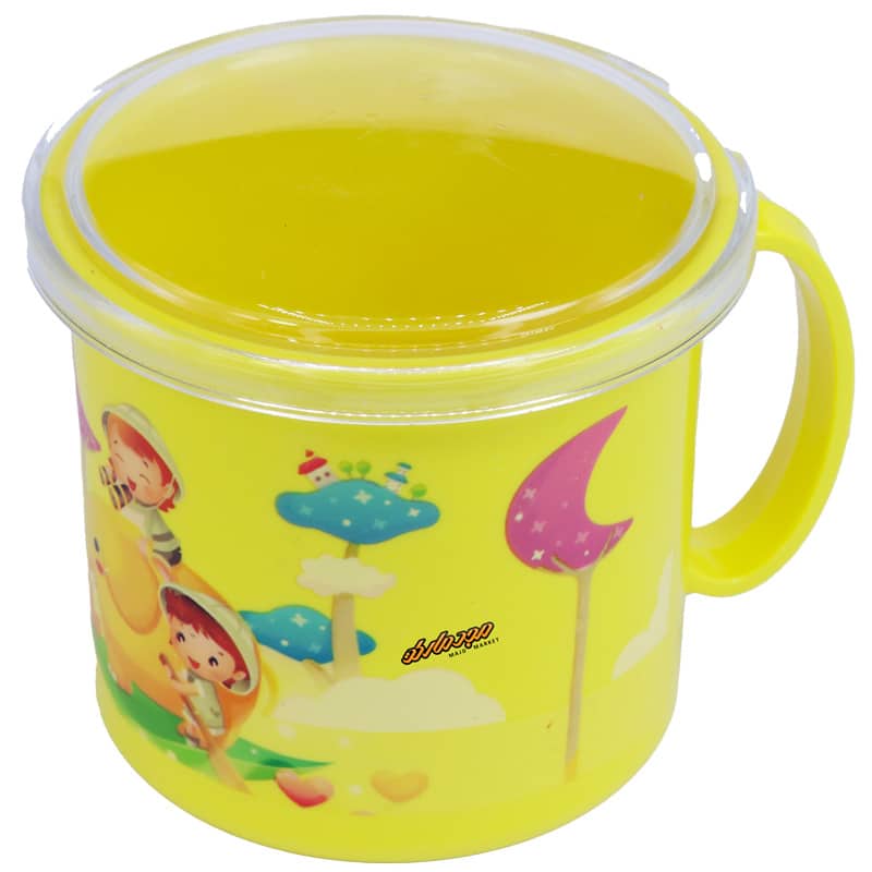 لیوان لبه دار زرد طرح فیل Home&School (3)