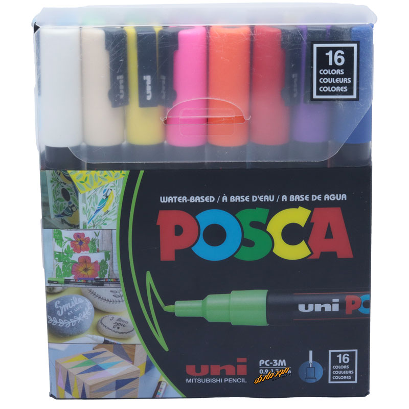 ماژیک 16 رنگ مدل پوسکا نوک (0.9-1.3 میلیمتر) یونی بال