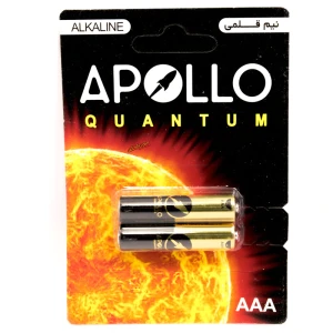 باتری نیم قلمی آلکالاین آپولو بسته دو عددی APOLLO