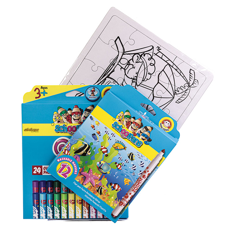 ست ماژیک و مداد شمعی اسکول فنس