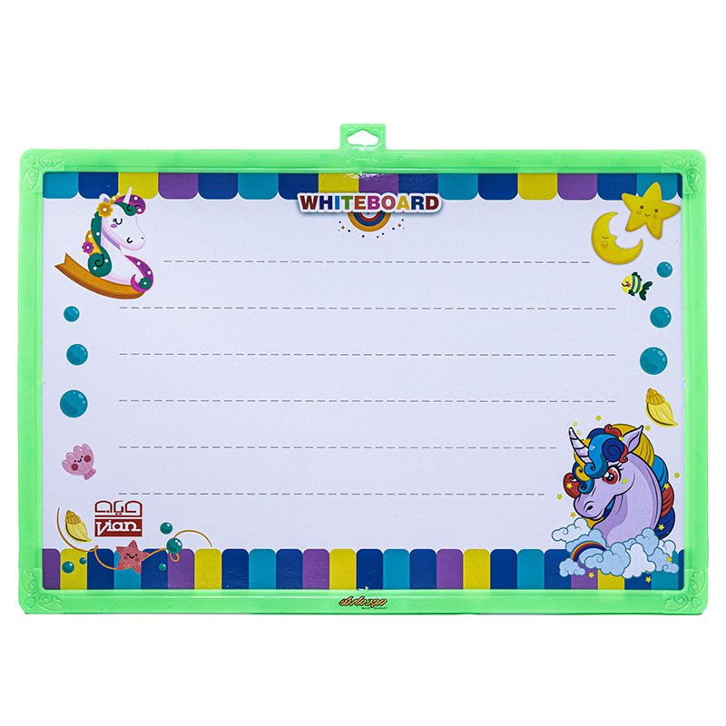 تخته دورو وایت و بلک مغناطیسی طرح یونی کورن سبز ویان