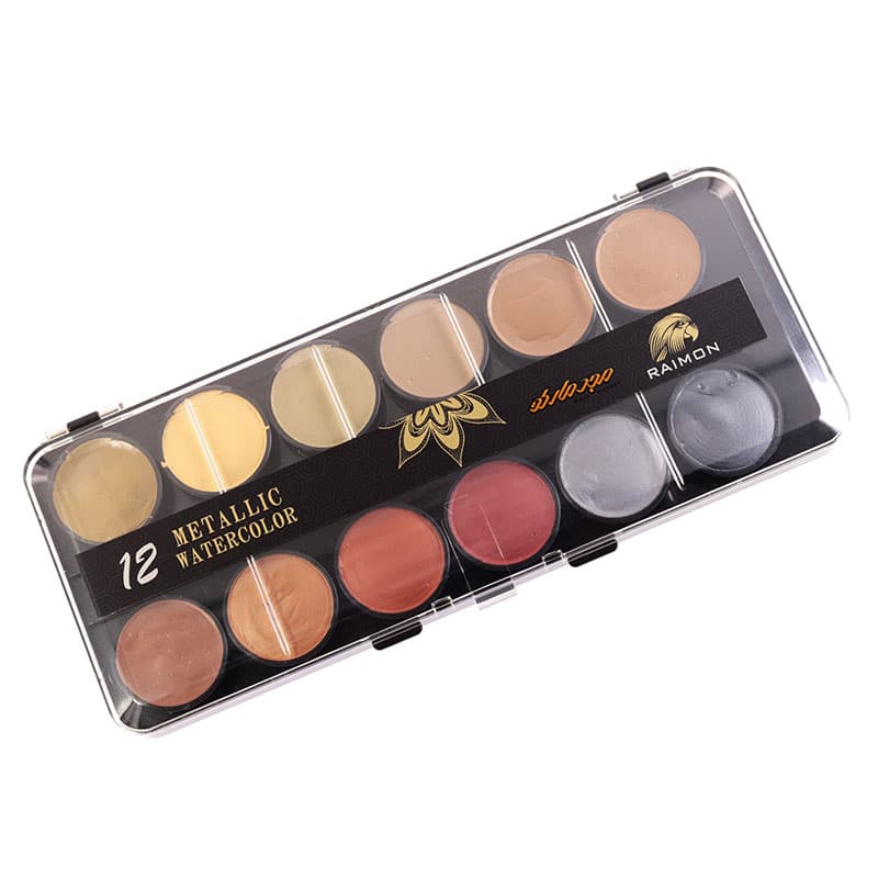 آبرنگ 12 رنگ متالیک رایمون