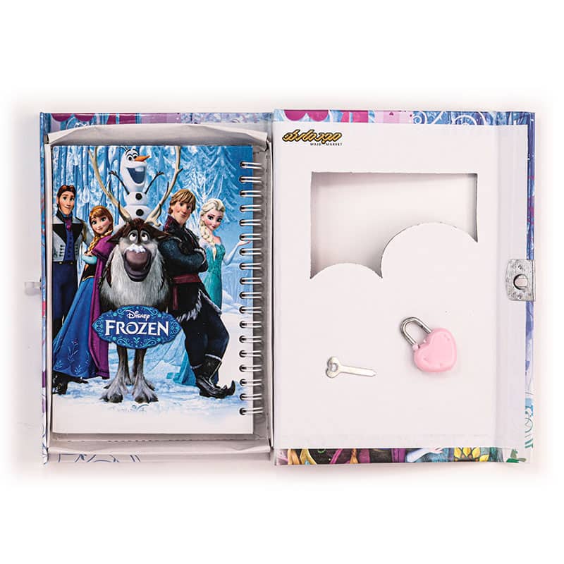 دفتر خاطرات قفل دار طرح فروزن سنجاقک (5)