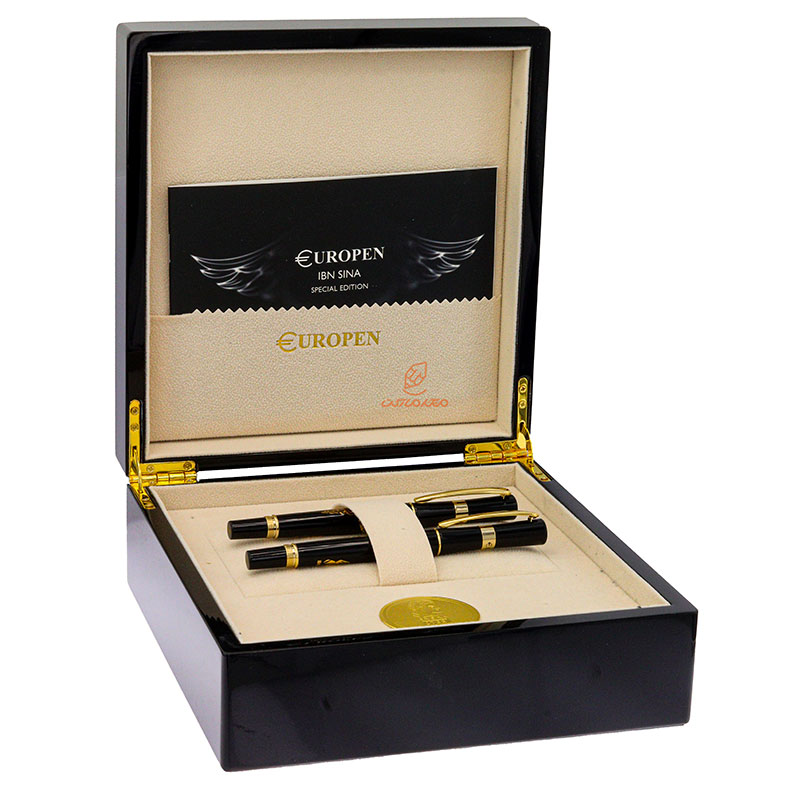 ست خودنویس روان نویس مشکی یوروپن مدل IBN SINA