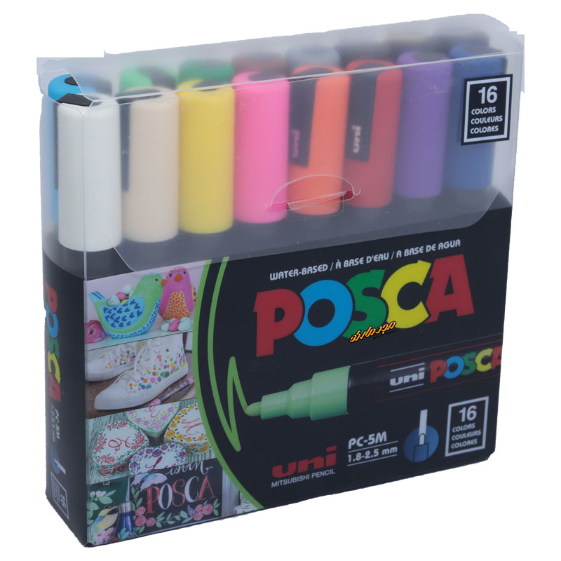 ماژیک 16 رنگ مدل پوسکا نوک (1.8 - 2.5 میلیمتر) یونی بال