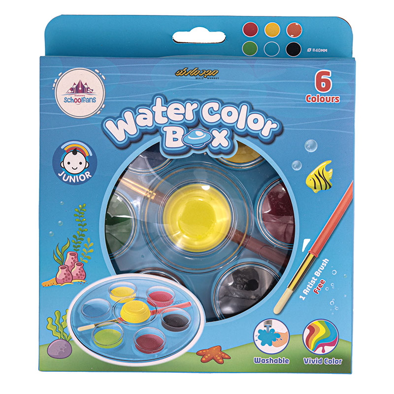 آبرنگ 6 رنگ کد 92420 اسکول فنس