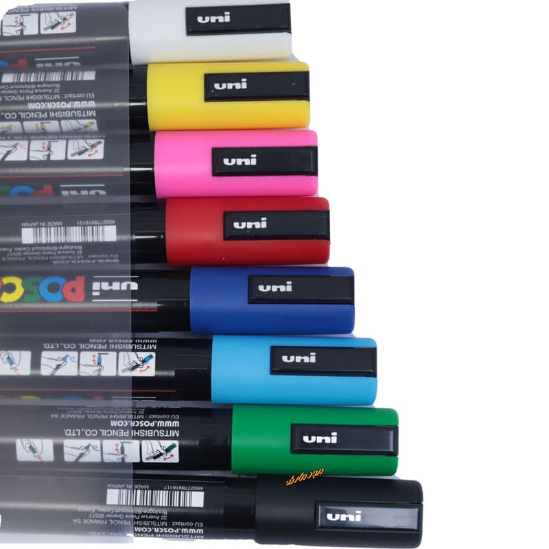 ماژیک 8 رنگ مدل پوسکا نوک (1.8 - 2.5 میلیمتر) یونی بال