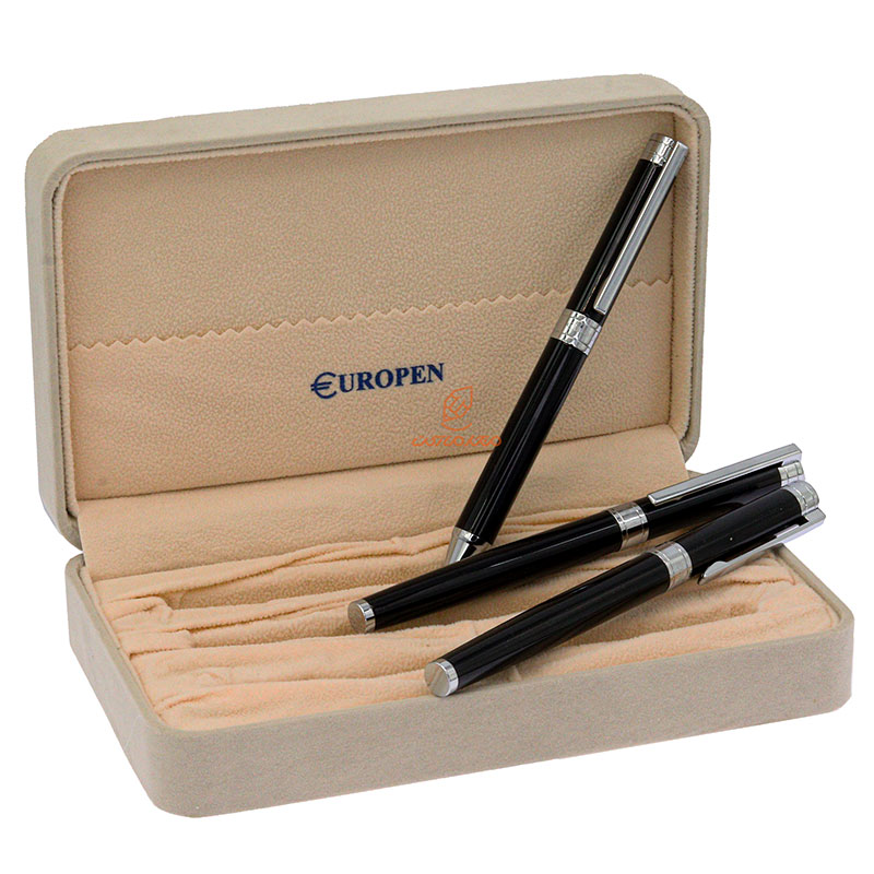 ست خودکار خودنویس روان نویس مشکی یوروپن مدل FULL