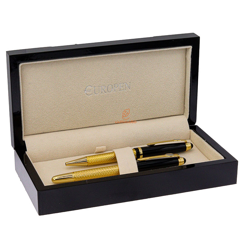 ست خودکار خودنویس نیمه طلایی مشکی یوروپن مدل GALLERY