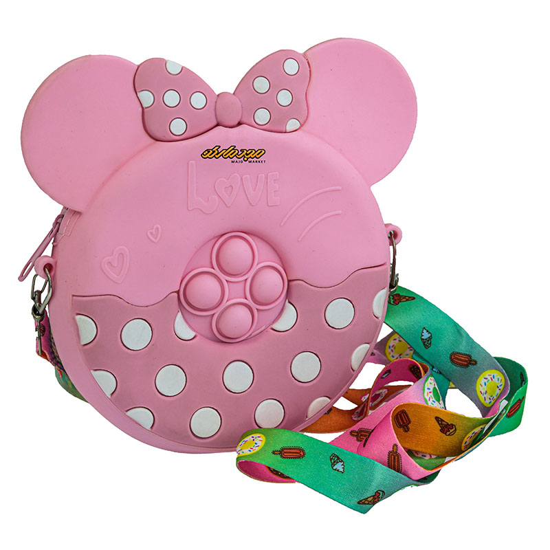 کیف پاپ ایتی سیلیکونی صورتی طرح میکی موس