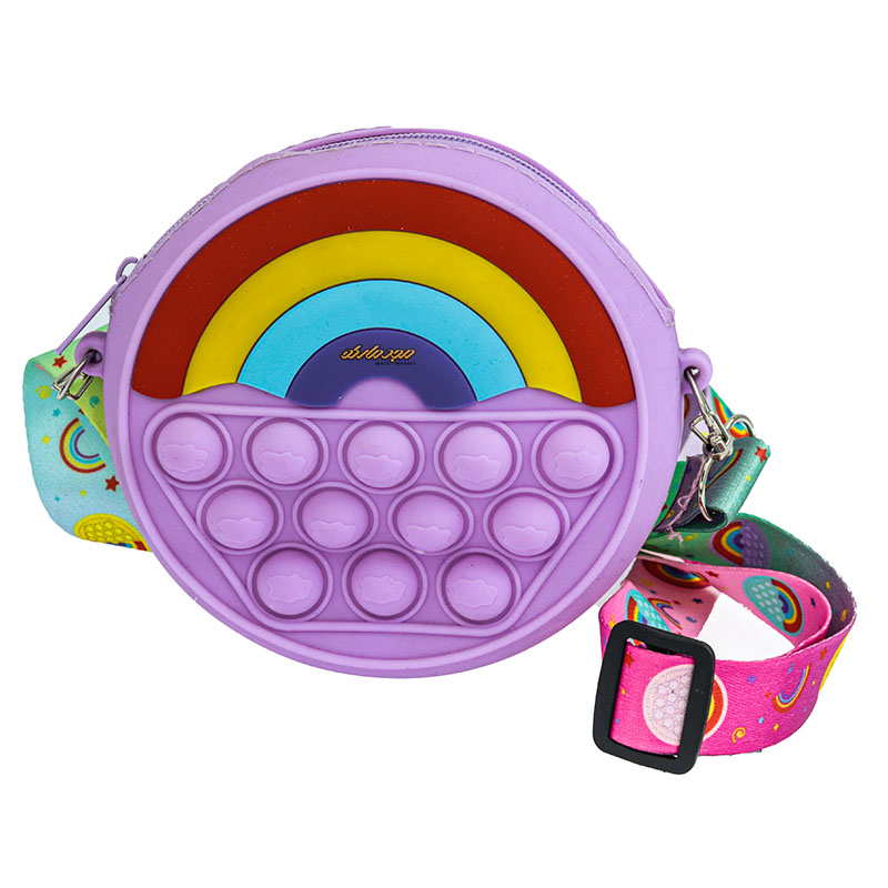 کیف پاپ ایتی بنفش طرح رنگین کمان