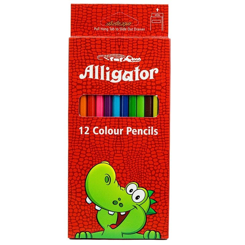 مداد رنگی 12 رنگ جعبه مقوایی علی گاتور ALI GATOR (5)