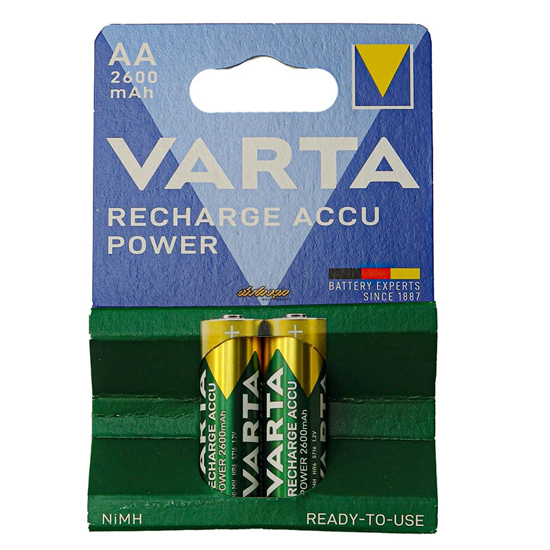 باتری قلمی شارژی 2600mA بسته دو عددی وارتا VARTA (2)