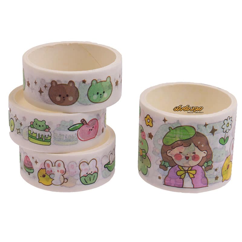 چسب نواری طرح دار سبز 20801 (1)