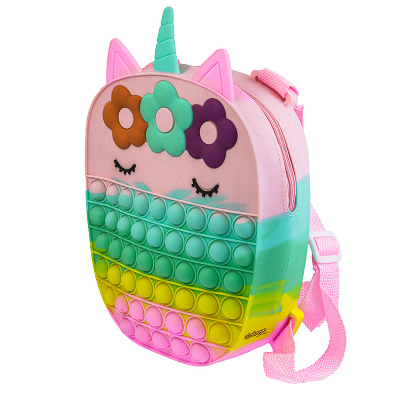 کوله پاپ ایتی سیلیکونی رنگین کمونی طرح تک شاخ کد 102 (1)