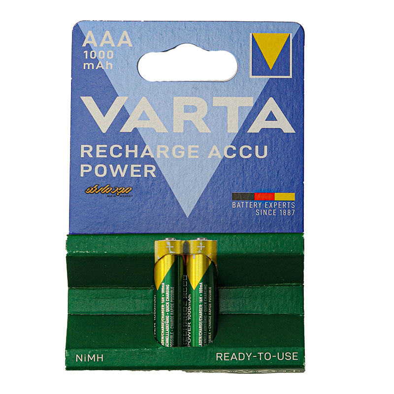باتری نیم قلمی شارژی 1000mAبسته دو عددی وارتا VARTA