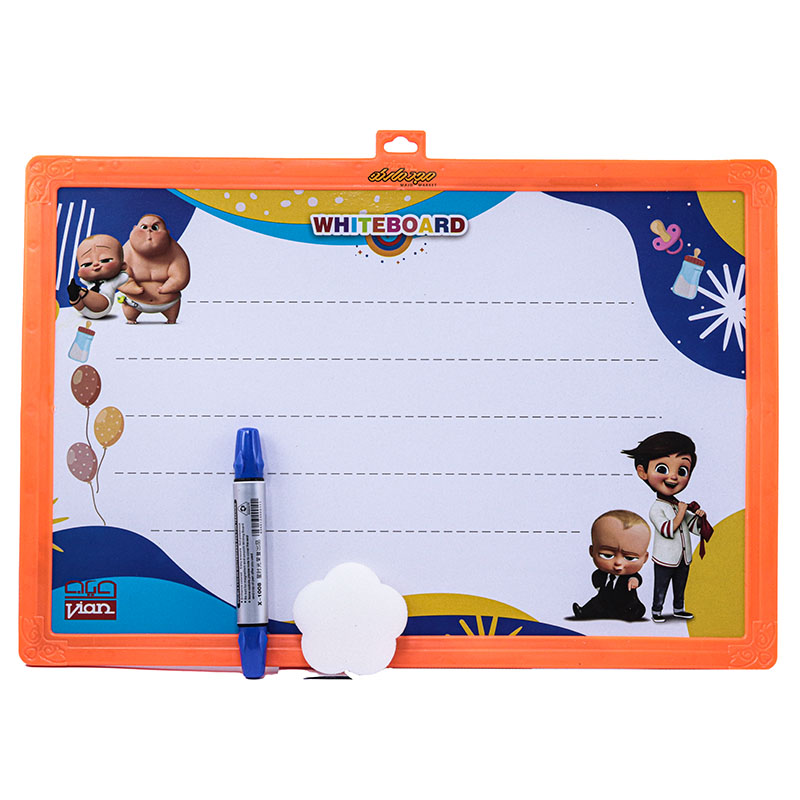 تخته وایت برد نارنجی طرح بچه رئیس ویان