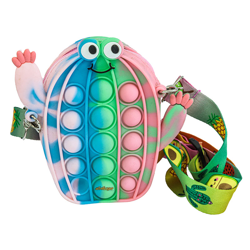 کیف پاپ ایتی سیلیکونی رنگین کمونی طرح کاکتوس کد 102 (2)