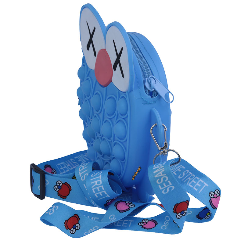 کیف پاپ ایتی سیلیکونی آبی طرح جغد (1)