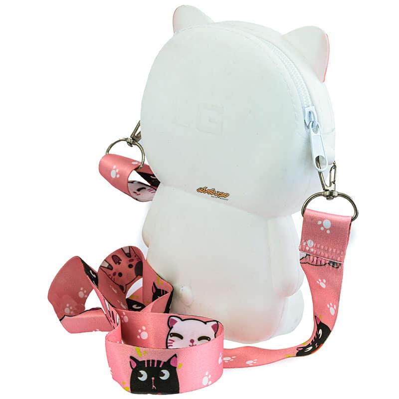 کیف سیلیکونی سفید طرح گربه (1)