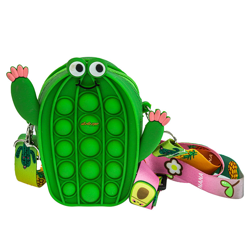 کیف پاپ ایتی سیلیکونی سبز طرح کاکتوس