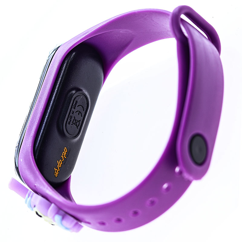 ساعت دیجیتالی بند سیلیکونی بنفش طرح خرگوش (1)