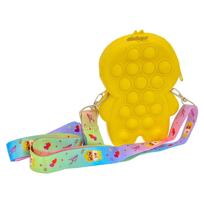 کیف پاپ ایتی سیلیکونی زرد طرح جوجه (2)