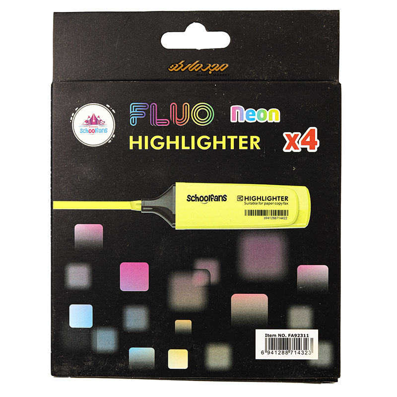 ماژیک علامت گذار 4 رنگ نئون اسکول فنس 92311 (4)