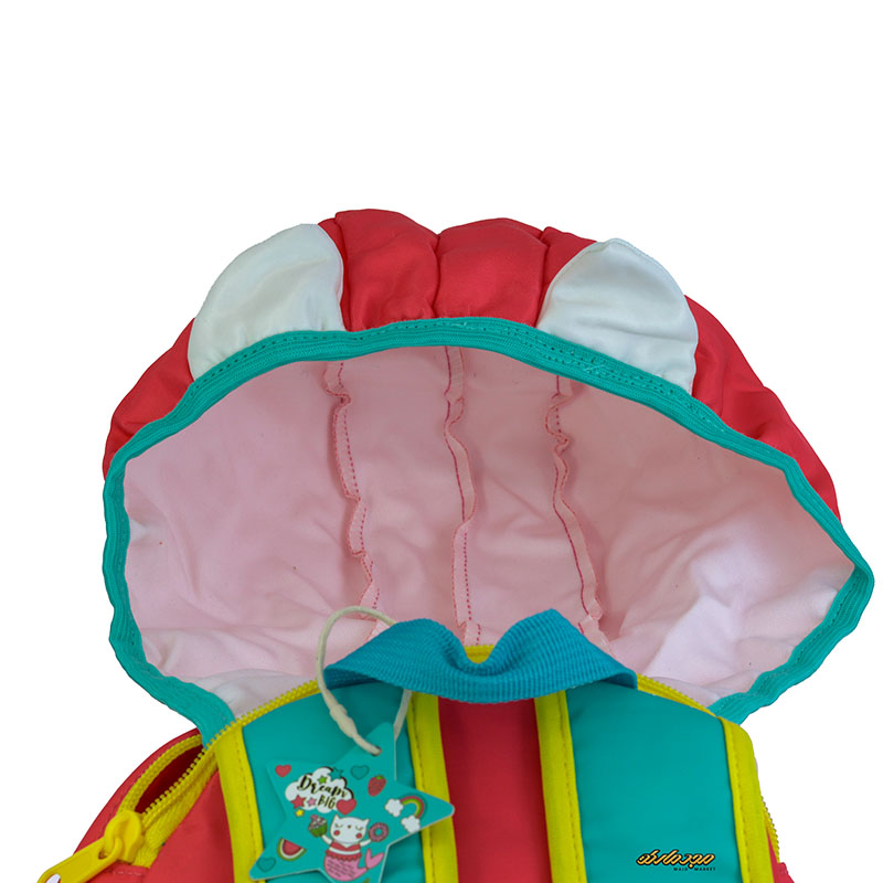 کوله پشتی مهد کودکی صورتی طرح گربه مدل کینگ 2144 (2)