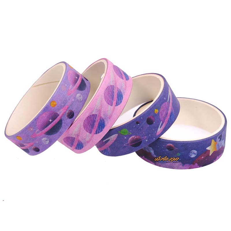 چسب نواری بنفش صورتی طرح کهکشانی 636