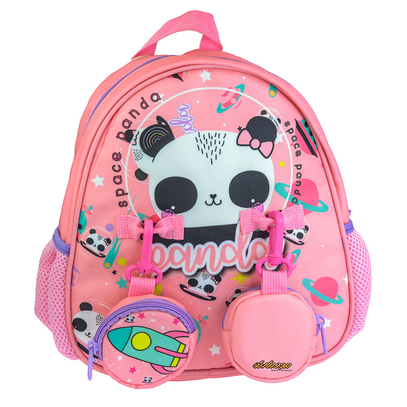 کوله پشتی مهد کودک صورتی طرح پاندا مدل 2146 کینگ