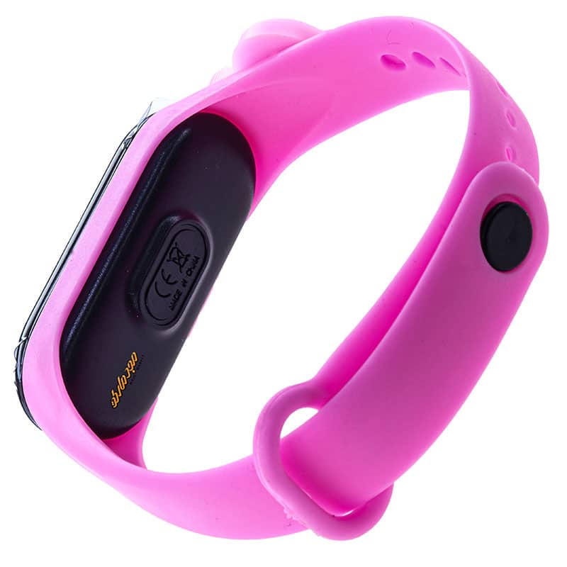 ساعت دیجیتالی بند سیلیکونی صورتی طرح خرگوش (1)