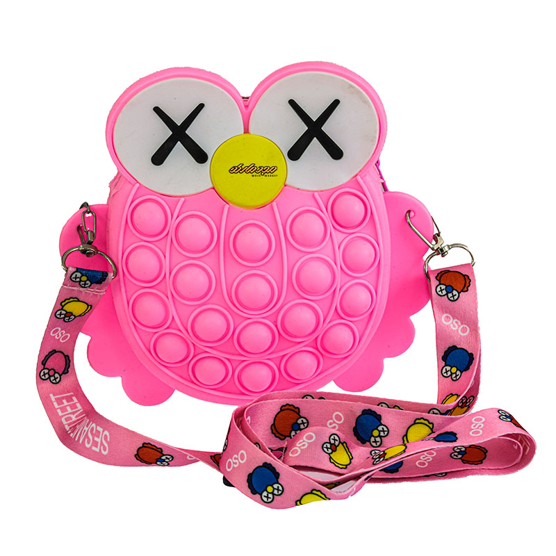 کیف پاپ ایتی سیلیکونی صورتی طرح جغد